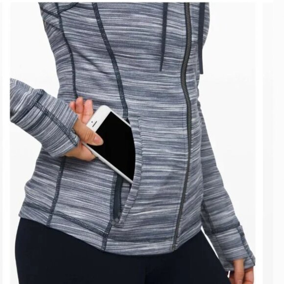 Lululemon Hooded Define Jacket Nulu Mini Space Dye Heathered Grey - Picture 8 of 10